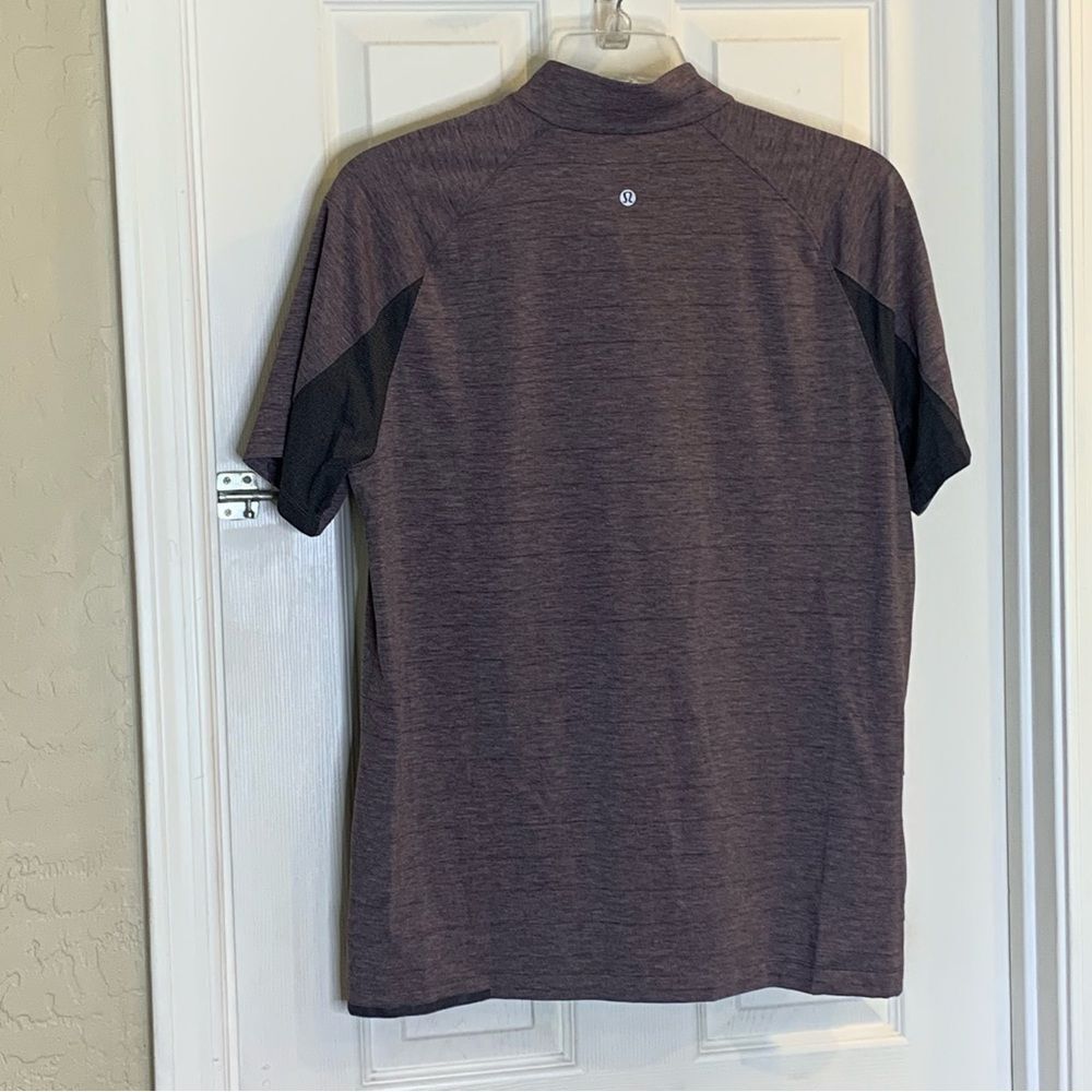 Lululemon Switchback 1/4 Zip Lookout Stripe Heathered Black Cherry Size Large - Picture 4 of 9